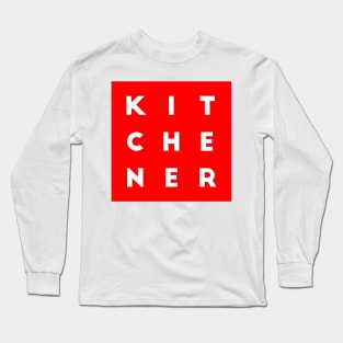 Kitchener | Red square, white letters | Canada Long Sleeve T-Shirt